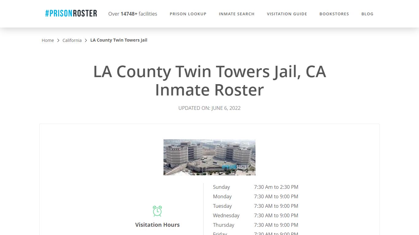 LA County Twin Towers Jail, CA Inmate Roster