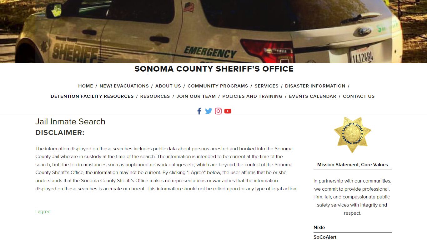 Jail Inmate Search — Sonoma County Sheriff's Office